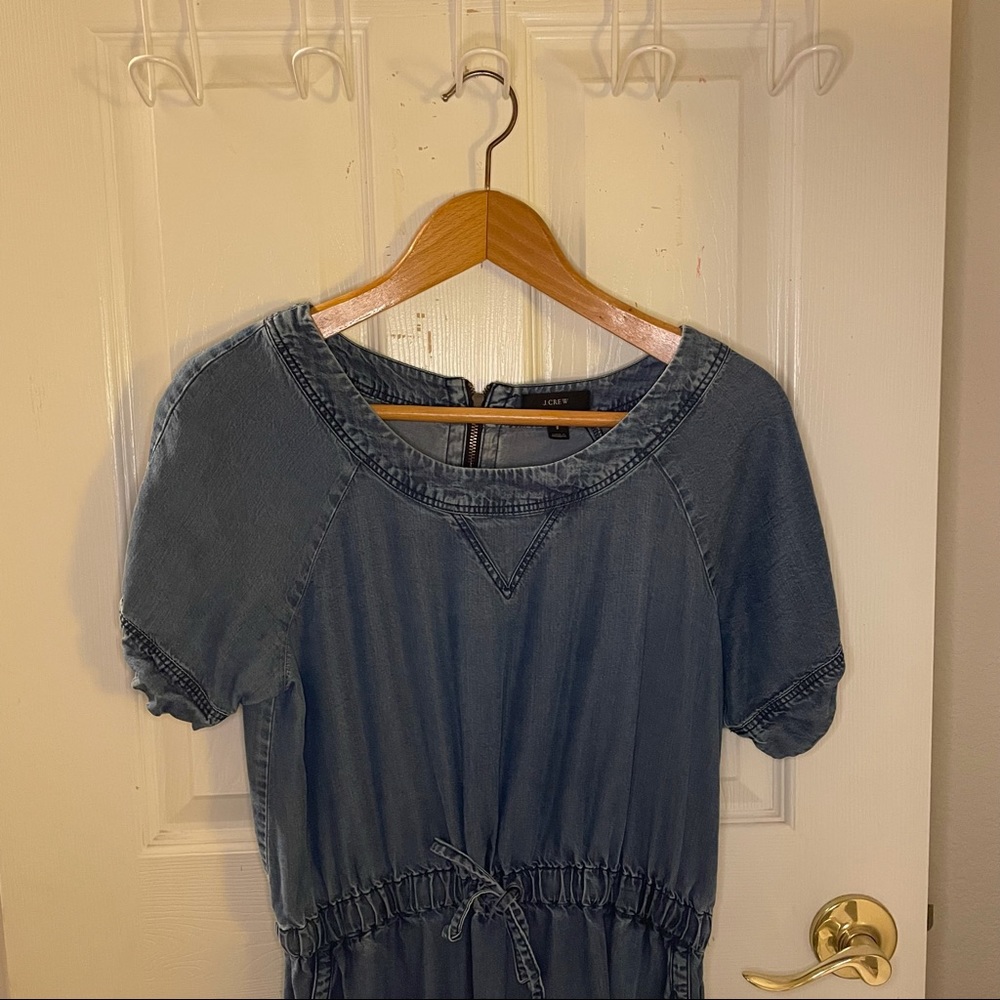 J Crew blue tie denim dress!